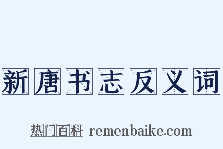 新唐书志反义词是什么意思的图片
